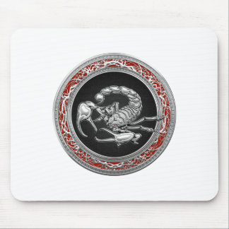[200] Sacred Silver Scorpion on Black Mouse Pad