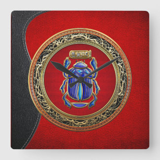 [200] Treasure Trove: Ancient Egyptian Scarab Square Wall Clock