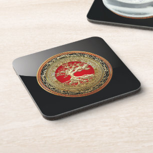 [200] Treasure Trove: Celtic Tree of Life [Gold] Coaster