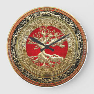 [200] Treasure Trove: Celtic Tree of Life [Gold] Large Clock