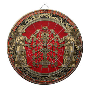 [200] Two Gold Ninurtas with Tree of Life Dartboard