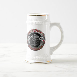 [200] Two Silver Ninurtas with Tree of Life Beer Stein