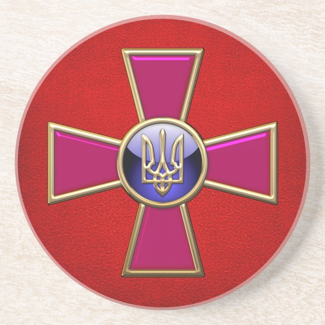 [200] Ukrainian Armed Forces Emblem Coaster (Front)