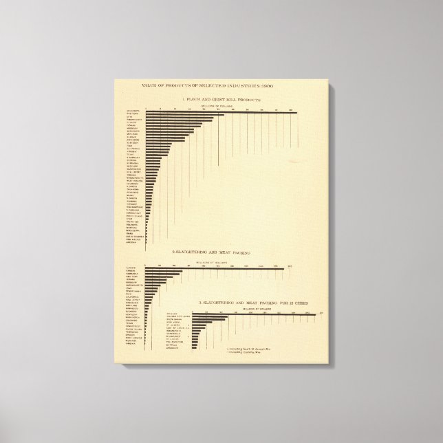 200 Value, products selected industries 1900 Canvas Print (Front)