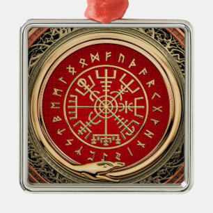 [200] Vegvisir - Viking Gold Magic Runic Compass Metal Ornament