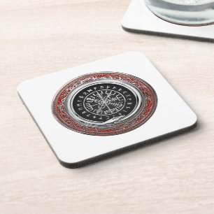 [200] Vegvisir - Viking Silver Magic Runic Compass Coaster