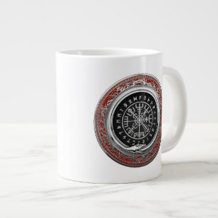 [200] Vegvisir - Viking Silver Magic Runic Compass Large Coffee Mug