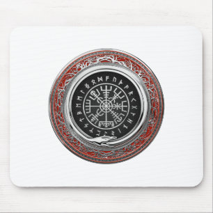 [200] Vegvisir - Viking Silver Magic Runic Compass Mouse Pad