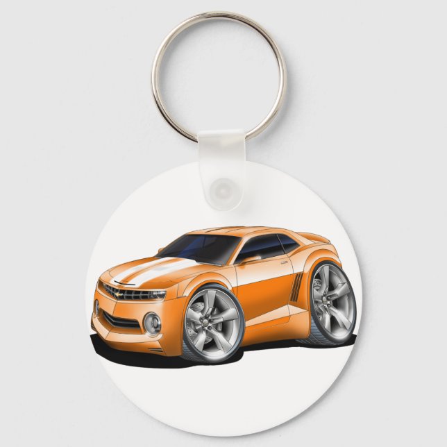 2010-11 Camaro Orange-White Car Keychain (Front)
