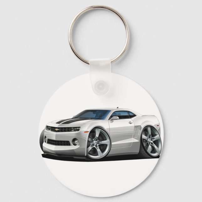 2010-12 Camaro White-Black Car Keychain (Front)