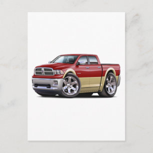 2010-12 Ram Dual Maroon-Tan Truck Postcard