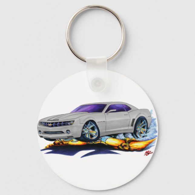 2010 Camaro Silver Car Keychain (Front)