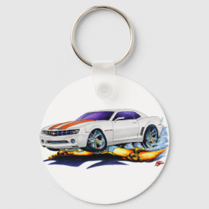 2010 Camaro White-Orange Car Keychain