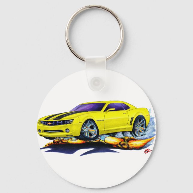 2010 Camaro Yellow-Black Car Keychain (Front)