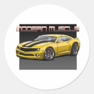 2010_Camaro_Yellow Classic Round Sticker
