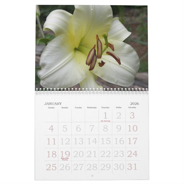 2010 Flowers Calendar (Jan 2026)