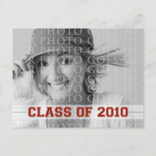 2010 Graduation Invitation Red Announcement