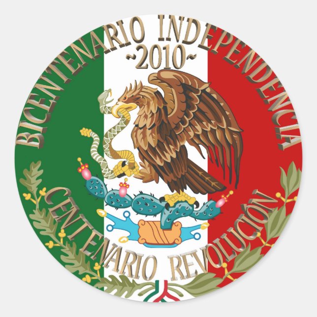 2010 Mexican Independence/Revolution Classic Round Sticker (Front)