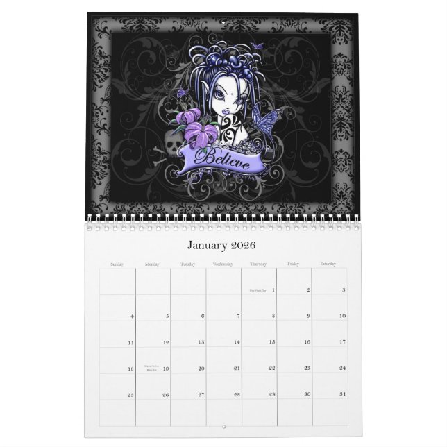 2010 Myka Jelina Gothic Fantasy Fairy Art Calendar (Jan 2026)