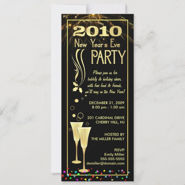 2010 New Year's Eve Party Invitations (Front)