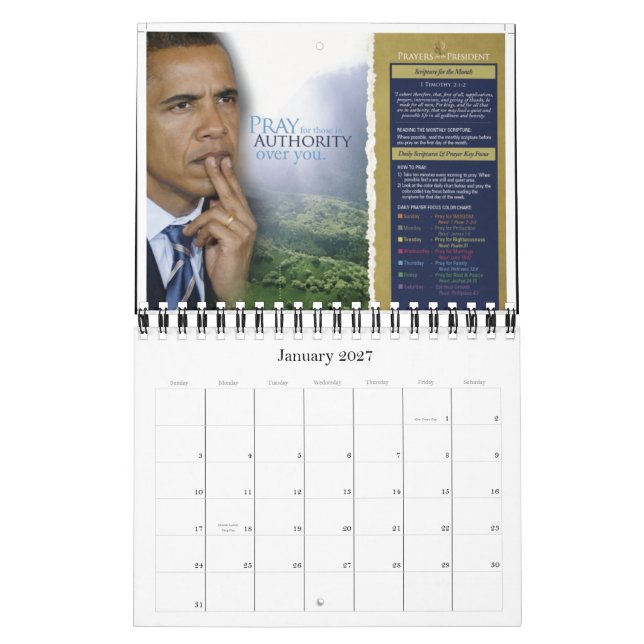 2010 Prayers for the President Devotional Calendar (Jan 2027)