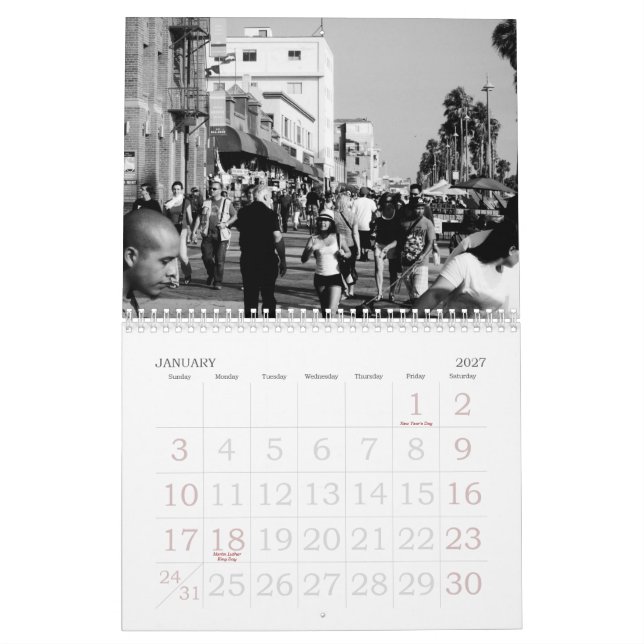 2010 Venice Beach Calendar (Jan 2027)