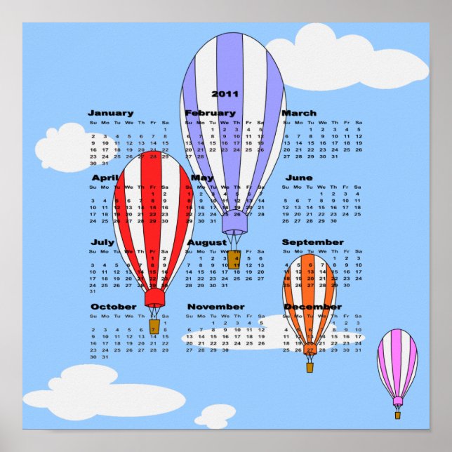 2011 Balloon Calendar Poster (Front)