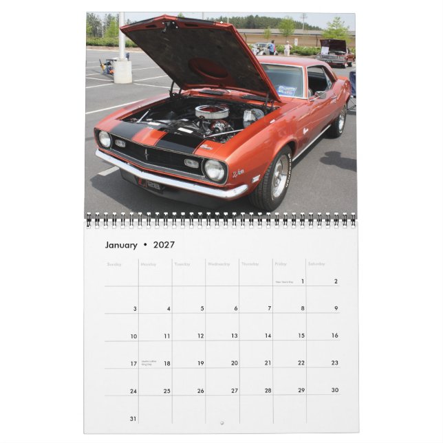 2011 Camaro Calendar (Jan 2027)