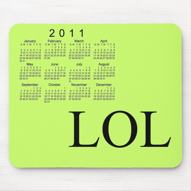 2011 Desk Calendar Mouse Pad (Front)