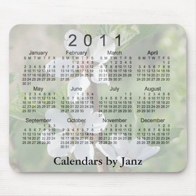 2011 Floral Calendar Mouse Pad (Front)