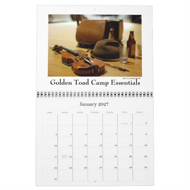 2011 Golden Toad Camp Calendar (Jan 2027)