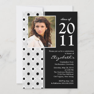 2011 invitation noire et blanche d'obtention du