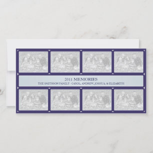 2011 Memories New Year Collage Blue Holiday Card