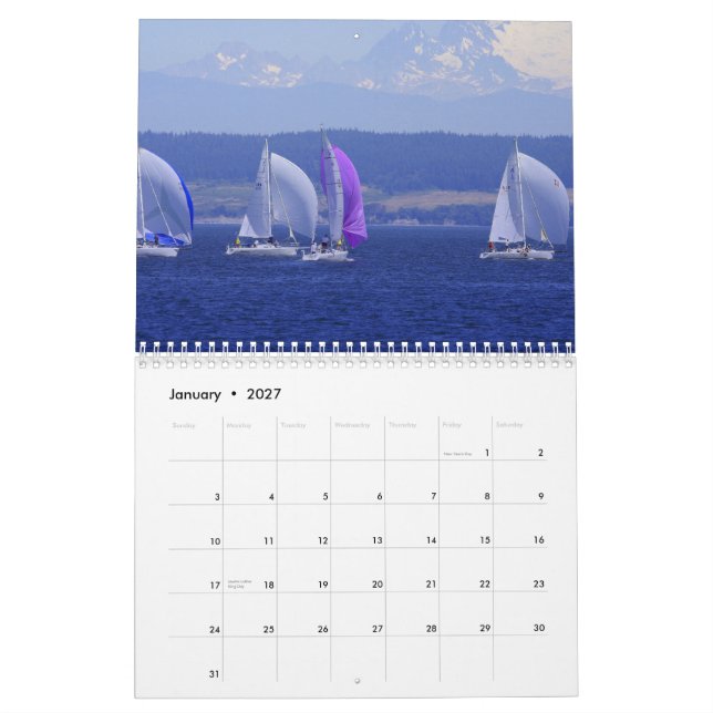 2011 Sailboat Calendar (Jan 2027)