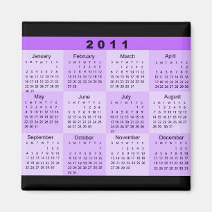 2011 Year at a Glance Calendar Magnet