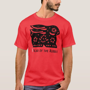 2011 Year of The Rabbit Paper Cut Dark T-Shirt