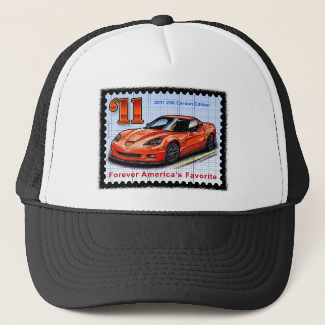 2011 Z06 Carbon Edition Corvette Trucker Hat (Front)