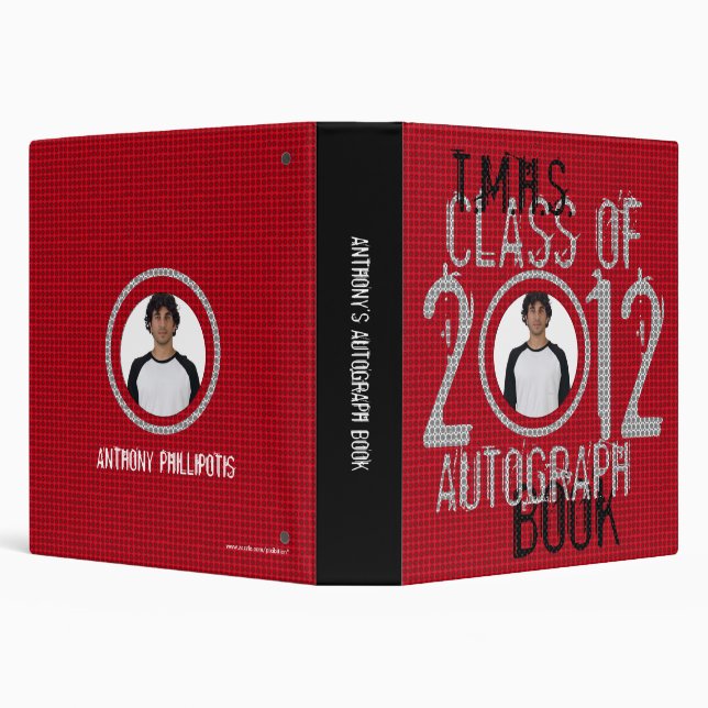 2012 Autograph Graduation Book Binder Red (Background)