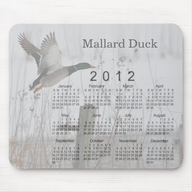 2012 Bird Calendar Mouse Pad (Front)