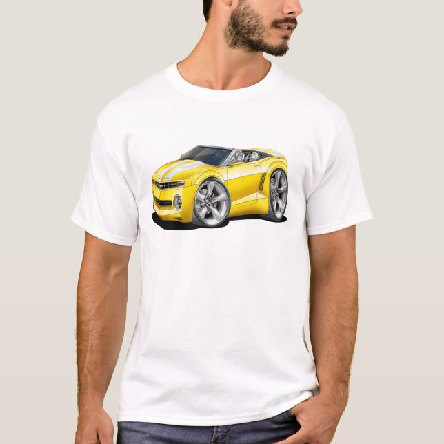 2012 Camaro Yellow-White Convertible T-Shirt (Front)