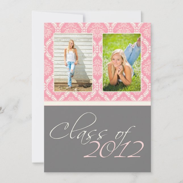 2012 Damask Graduation SCROLL DOWN for 2013 Invitation (Front)
