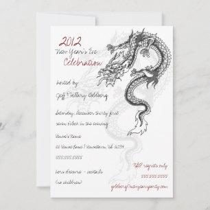2012 Dragon New Year's Eve Party Invitaitions Invitation
