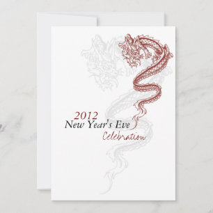2012 Dragon New Year's Eve Party Invitaitions Invitation