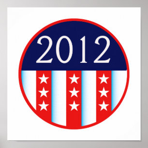 2012 election seal red and blue vote voting poster