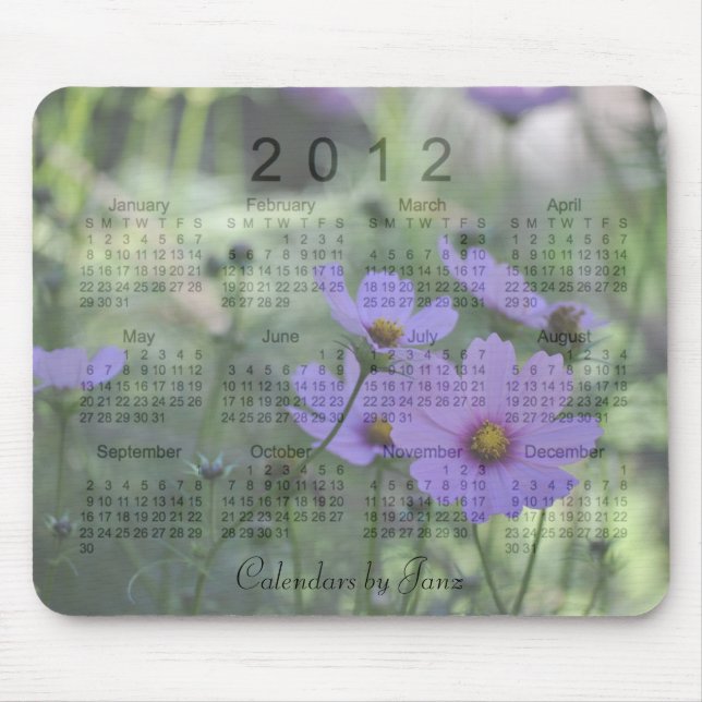 2012 Floral Calendar Mouse Pad (Front)