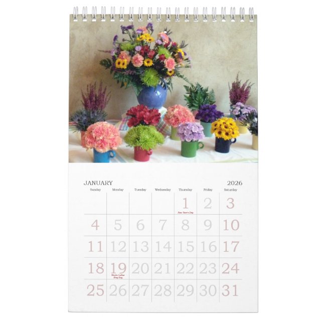 2012 Flower Art Calendar (Jan 2026)