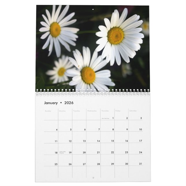 2012 Flower Calendar (Jan 2026)
