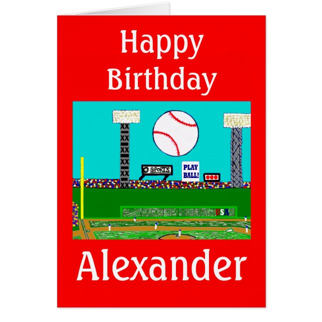 2012 Kid Sport Baseball Personalized Birthday Card (Front)