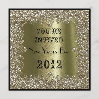 2012 NEW YEARS EVE Gold Sparkle Invitation