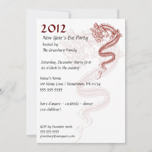 2012 New Year's Eve Party Invitations